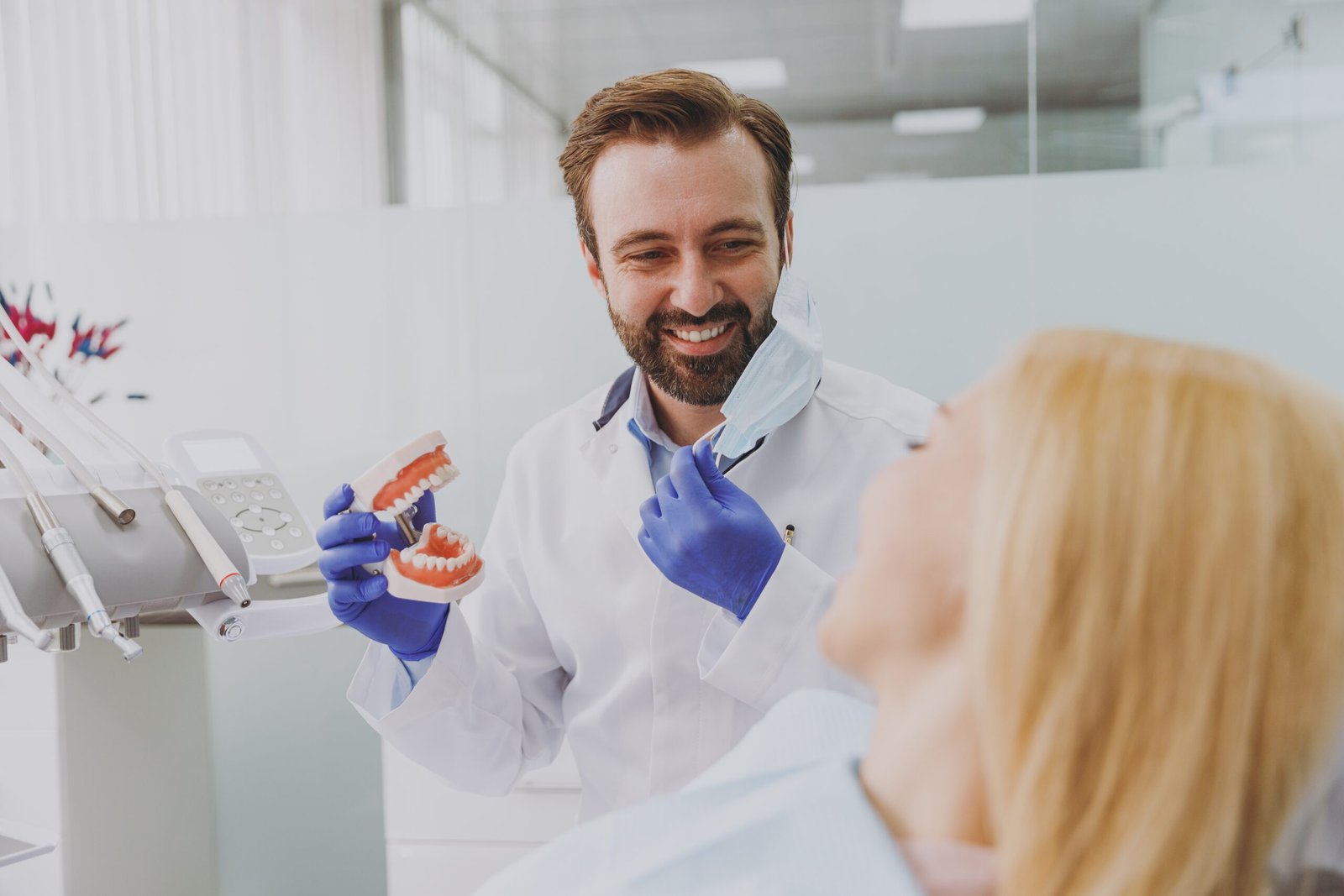Denture-Design-Pocatello-5 Denturist Smiling at Patient