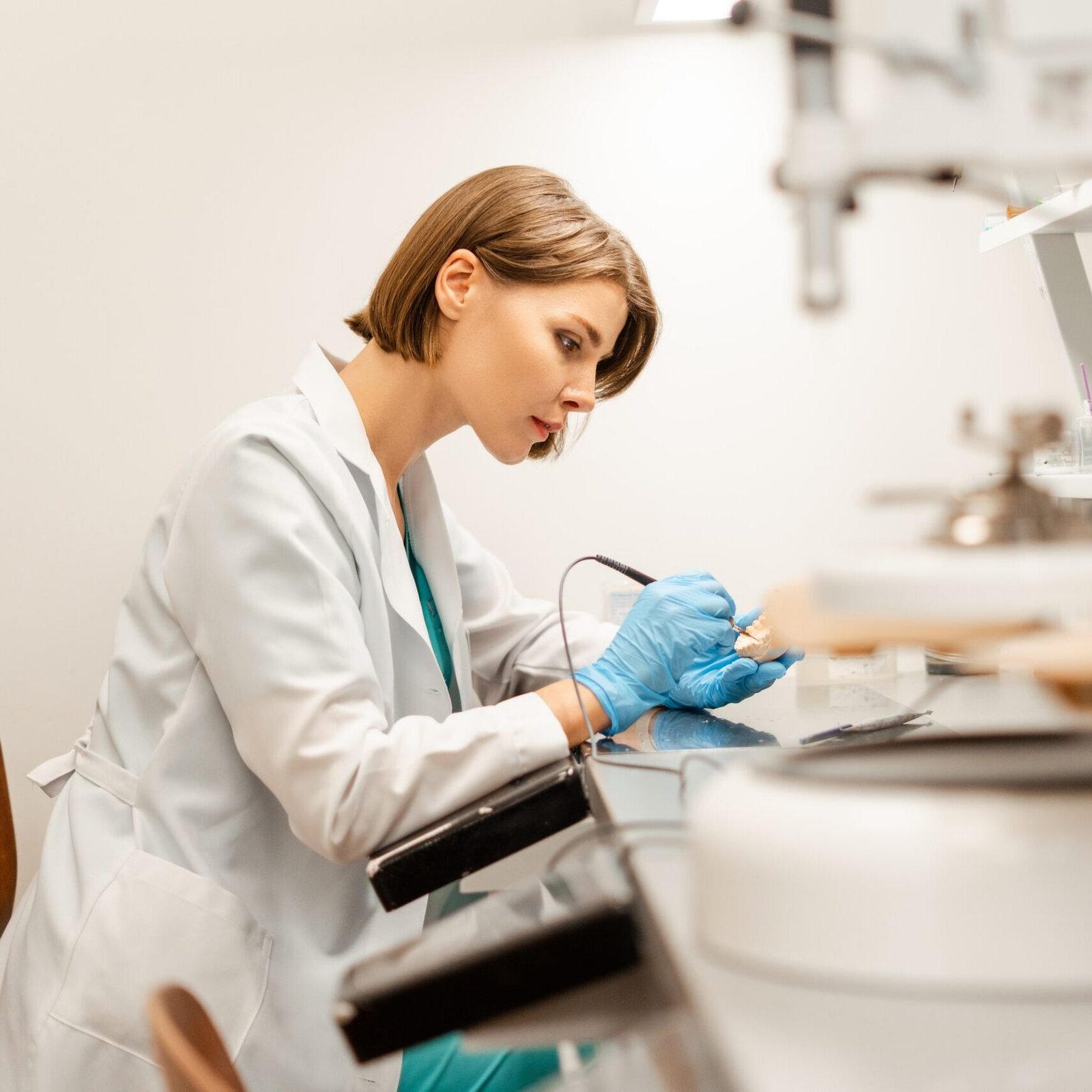 Woman Making Dentures